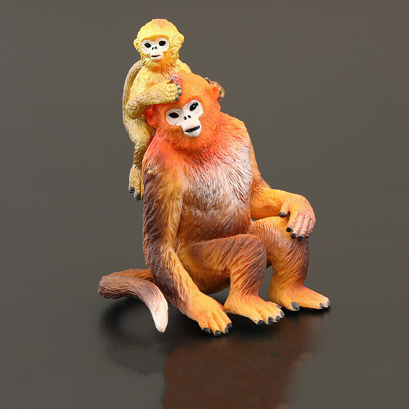 万代实心儿童动物模型套装动物玩具大猩猩猴子猿猴黑猩猩认知礼物 环
