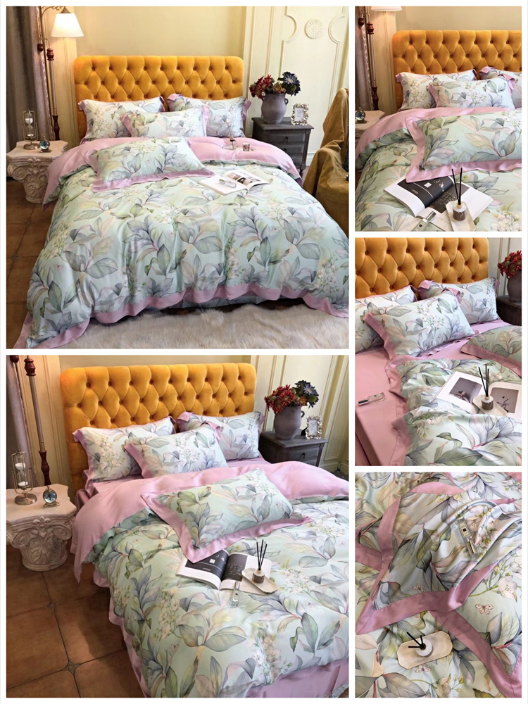 lf级进口奥地利兰精天丝四件套莱赛尔tencel热带田园风夏裸睡床品