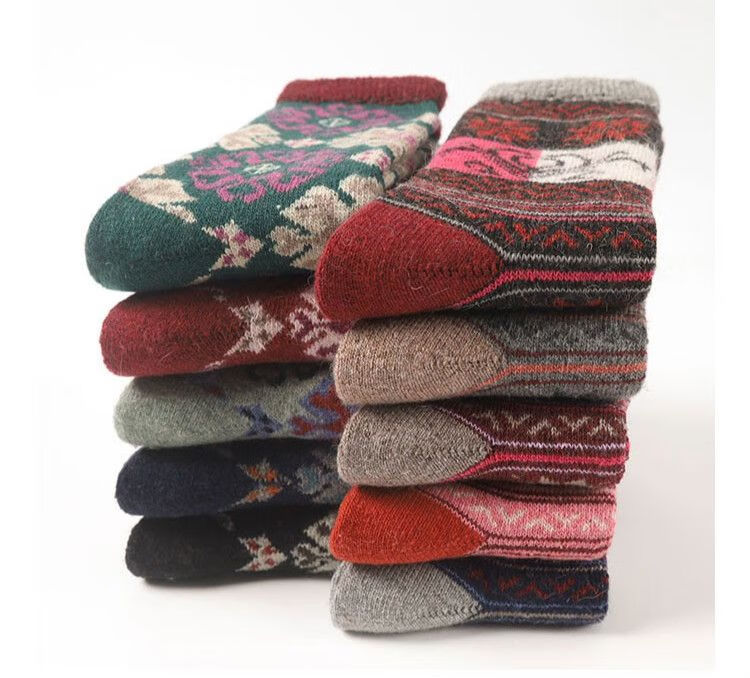 超厚袜子老人袜子女加厚加绒冬季妈妈奶奶款松口秋冬中老年人加厚袜