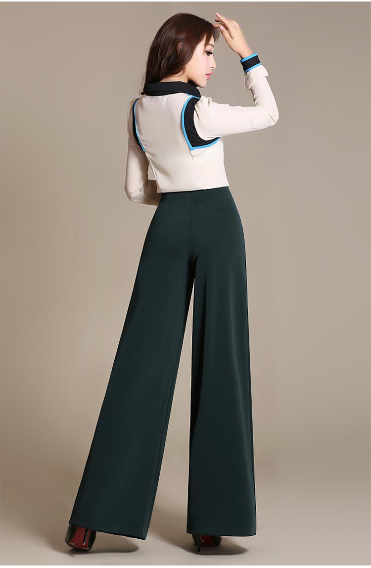 2021新款丹宝罗阔腿摩登舞裤子女成人华尔兹拉丁舞长裤交谊舞跳舞服装