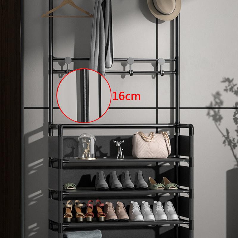 多功能鞋帽一体架简易一体衣帽架家用多功能落地鞋架门物架多层组合鞋