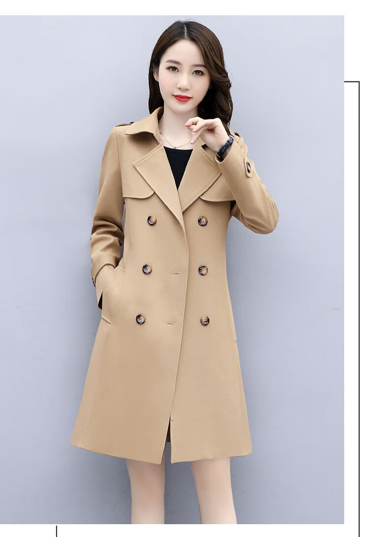 高品质秋季中长款风衣女2021新款不起皱系腰带风衣外套女中长款春秋