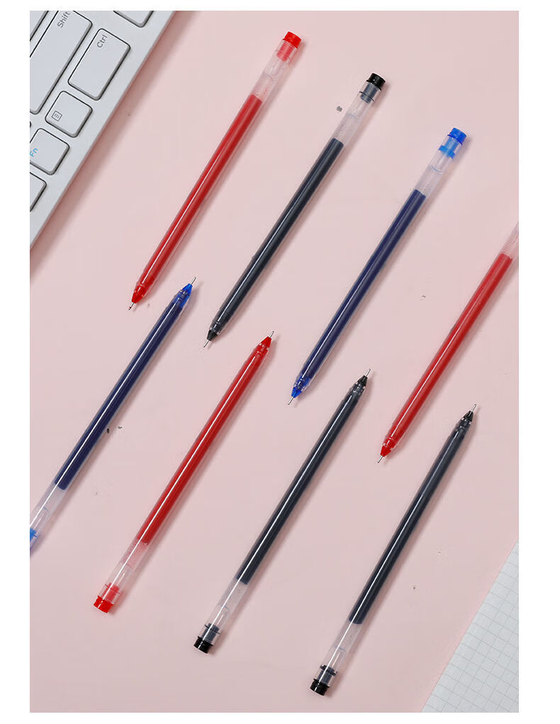 5mm大容量中性笔黑色全针管简约黑笔碳素笔一次性签字笔 大容量中性笔