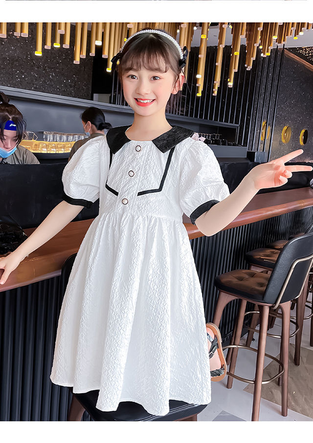 南极人品牌童装314岁女童连衣裙夏新款夏季童装女宝宝短袖草莓公主裙