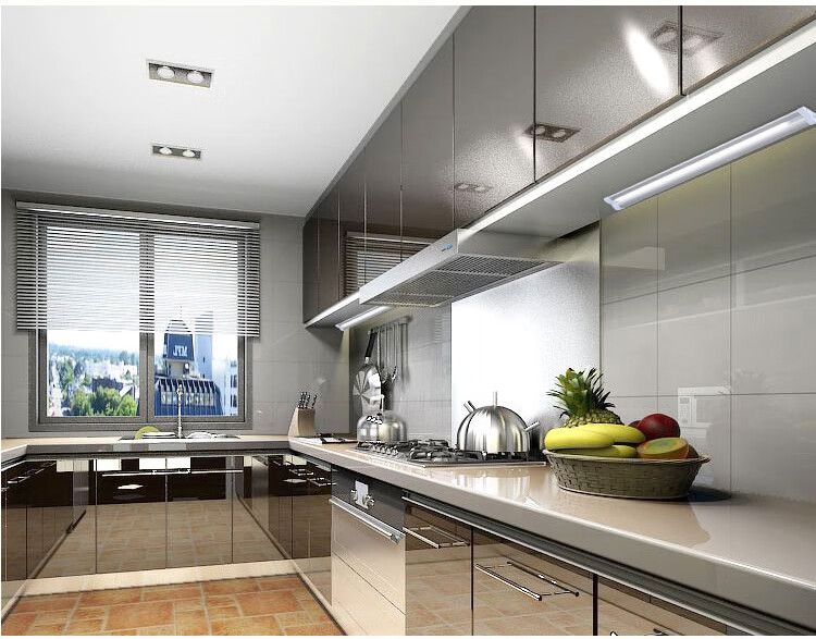 手扫感应橱柜灯led柜底灯220v无变压器厨房吊柜下灯带开关厨柜灯msy