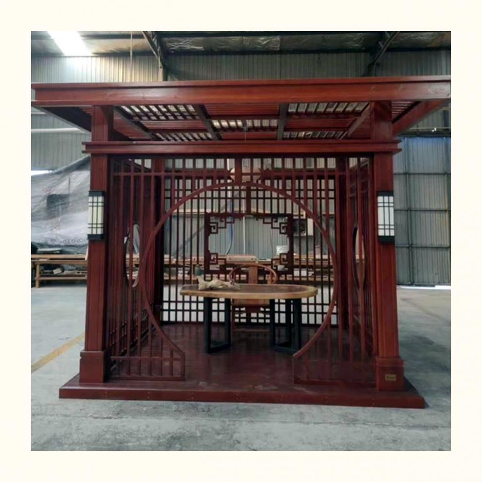 加厚新中式凉亭户外庭院实木防腐木院子亭子四角别墅花园室外仿古