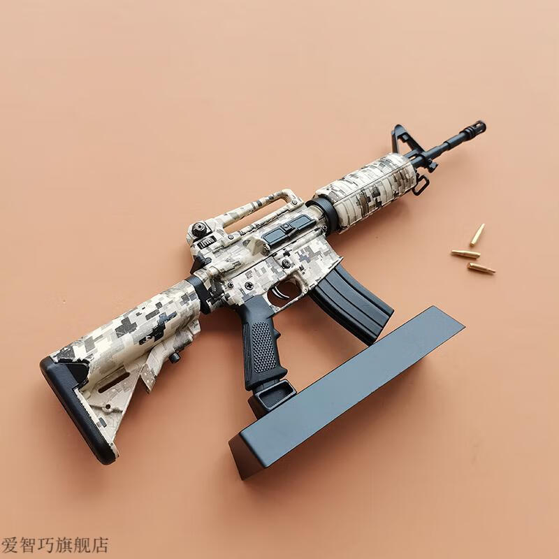 m4a1突擊步搶金屬黑色m4a1突擊步搶模型迷彩m16吃雞拼裝玩具大號不可