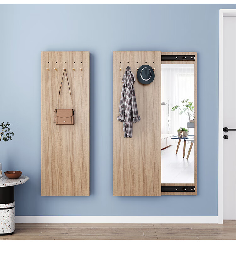 升级新款玄关进门全身镜子隐形穿衣镜推拉关闭隐藏镜子贴墙挂墙可遮挡