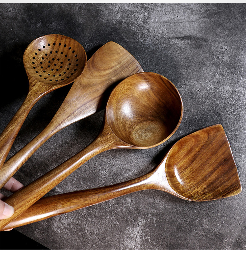 法莱特相思木木铲不粘锅专用木锅铲大弧度翘头锅铲耐高温长柄木铲相思