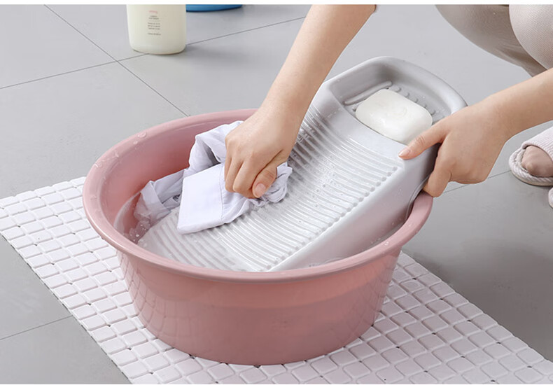 搓衣板大号家用洗衣板加厚塑料衣服垫板防滑手搓洗衣戳衣板子豆沙色