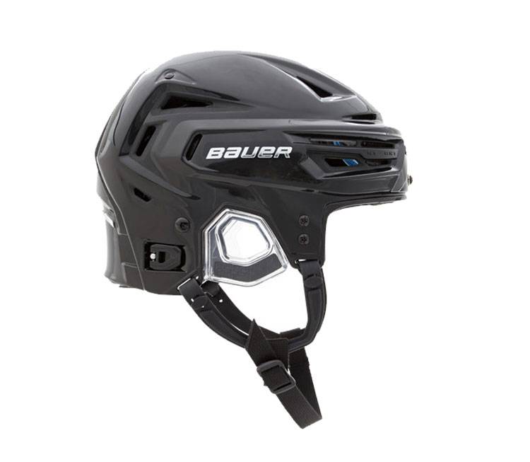 冰球头盔baue儿童青少年冰球头盔鲍尔不夹头防护帽蓝色m码带面罩