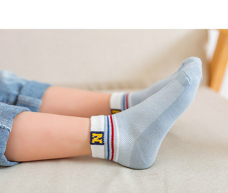 韵泽儿童 袜子夏季中大童3-14岁小男孩轻薄运动防滑袜小男生春夏透气