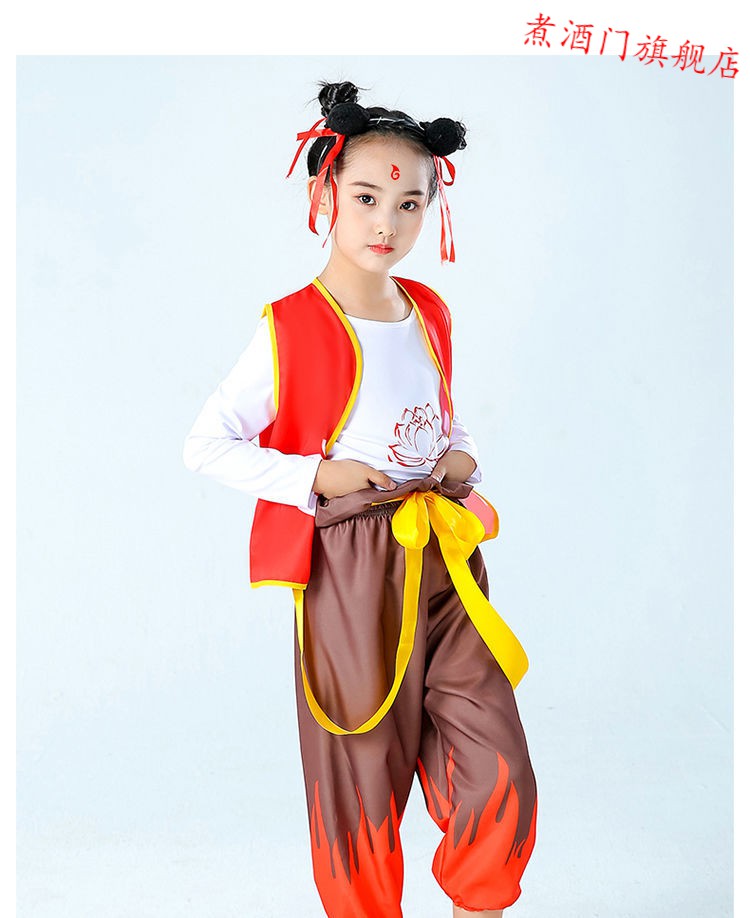 特价捡漏迪士尼disney同款哪吒衣服女童男孩表演服哪吒魔童降世衣服