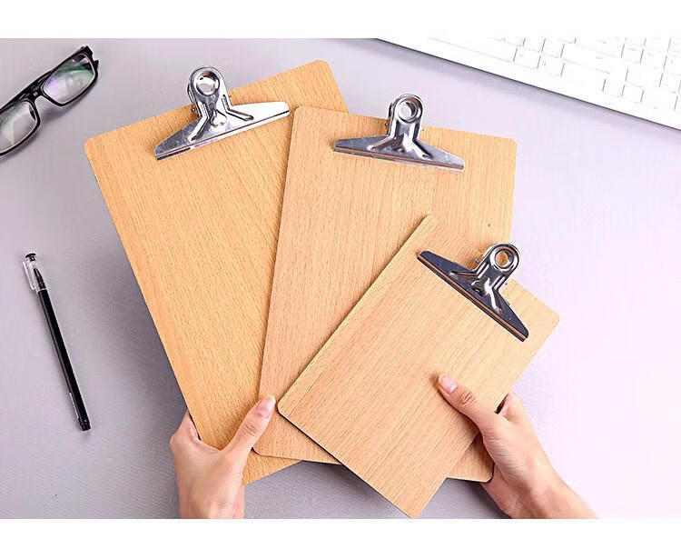 账本夹子带板加厚木质板夹a4文件夹垫板写字板夹菜单夹子纸夹板 a4