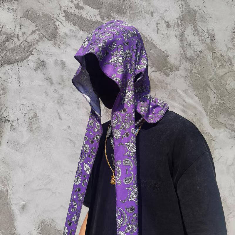 西海岸头巾 hotnate嘻哈hiphop说唱歌手西海岸腰果花数码印花男女款