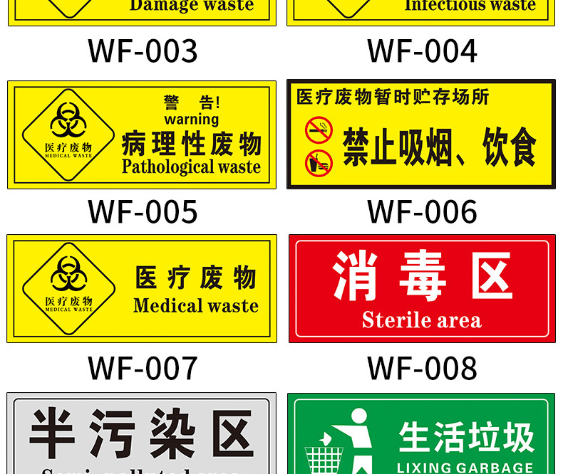 醫療廢物標籤貼醫院消毒區清洗區標識感染性廢物損傷性生活垃圾醫療