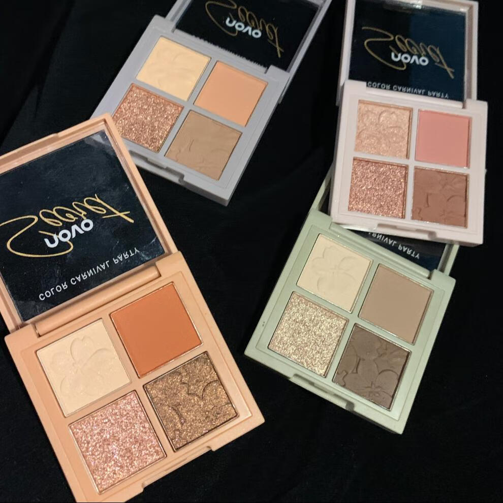 novo樱花物语四色眼影盘水泥灰闪片红棕大地色音符系列平价03烂漫