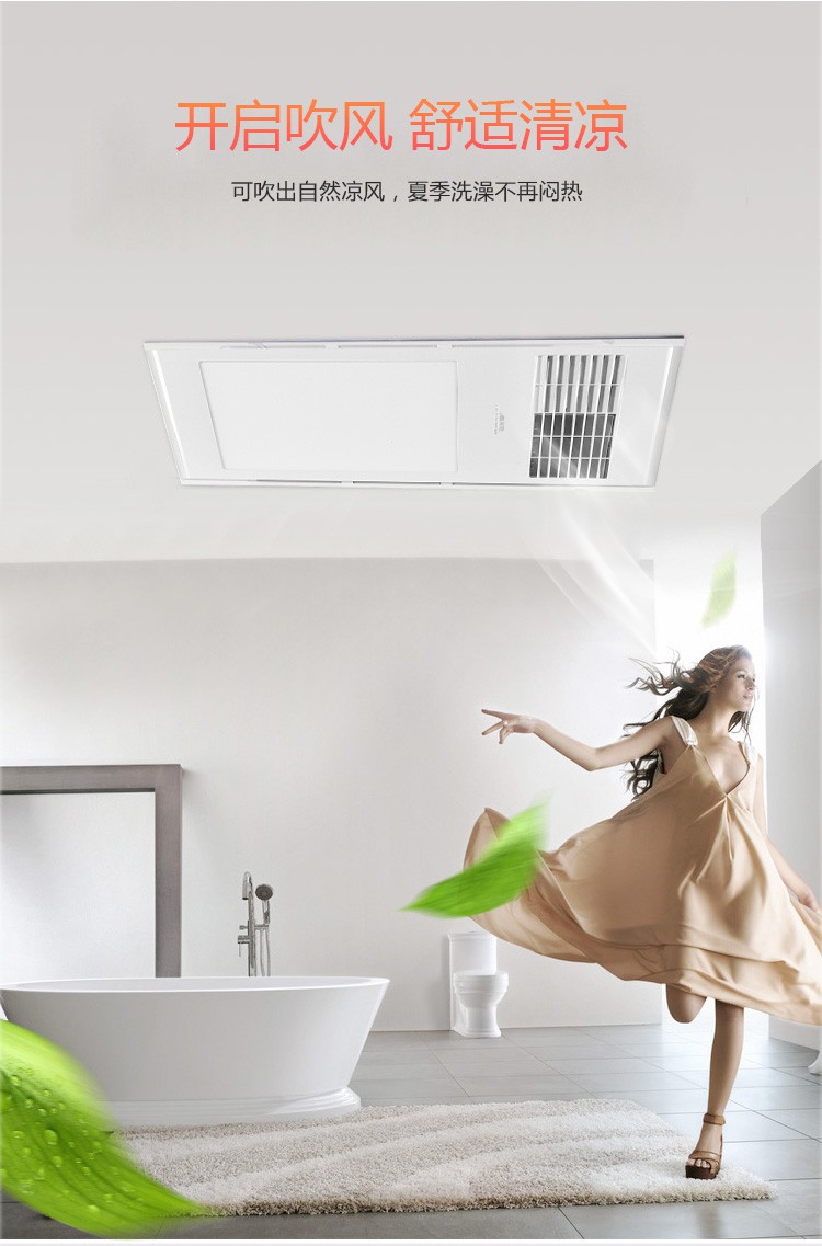 2022新款龙胜浴霸风暖灯集成吊顶五合一浴室排气扇照明一体卫生间取暖