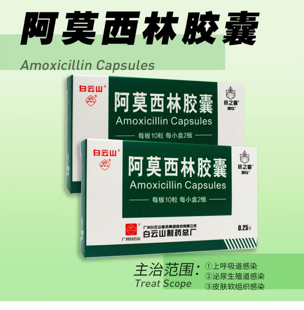 白云山 抗之霸 阿莫西林胶囊 0.