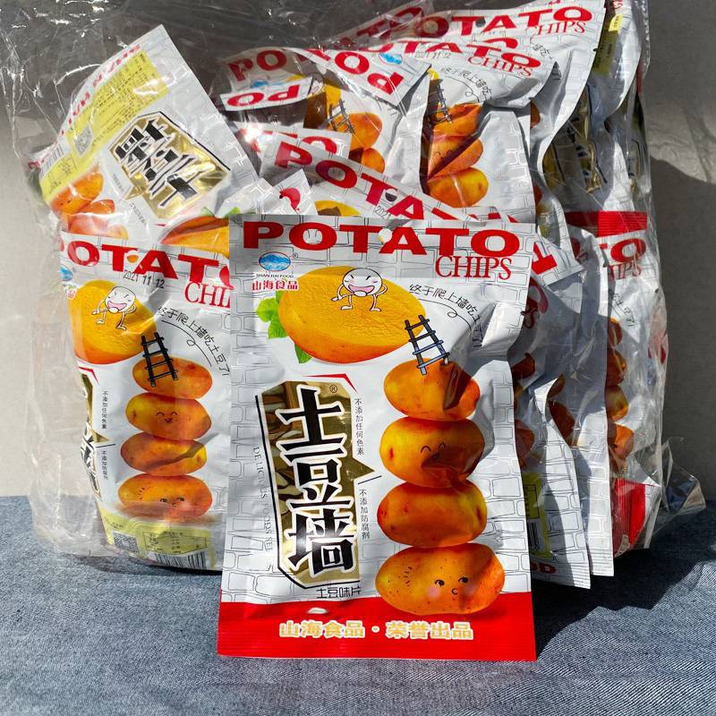 土豆墙土豆味片60包整箱90后儿时怀旧休闲膨化零食 43g*20包【图片