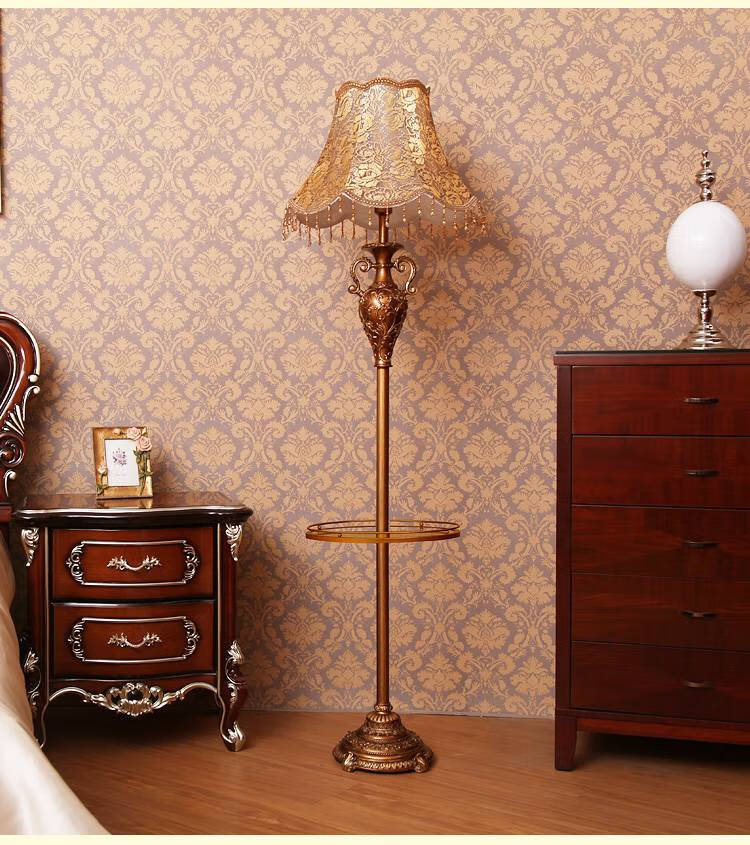 豪华欧式落地灯客厅欧式落地灯美式复古家用客厅沙发茶几灯站灯卧室