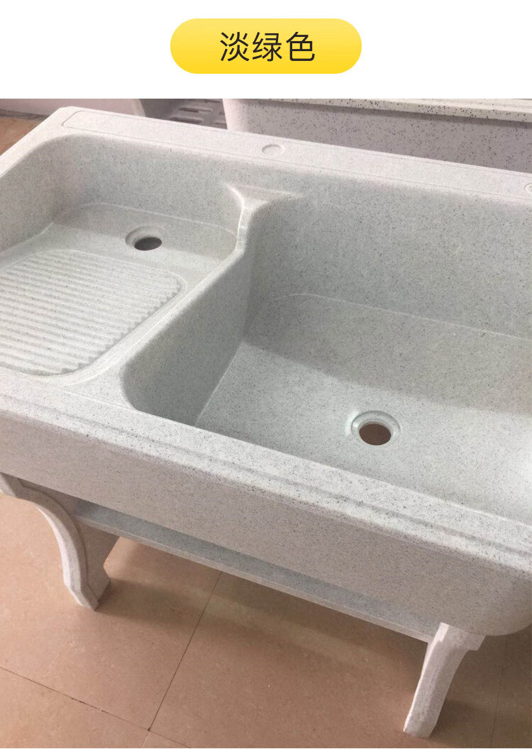 大理石洗衣池石英石洗手盆一体整石户外单盆阳台户外带搓衣板水池米