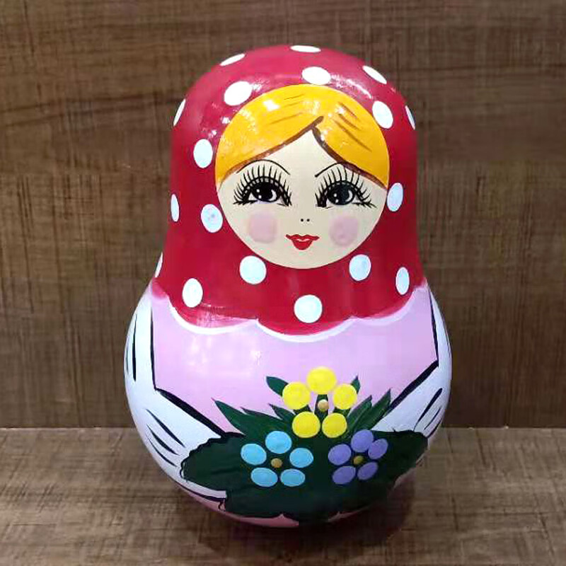 80年代怀旧不倒翁 洋品多儿童套娃不倒翁木质响铃生日礼物玩具俄罗斯