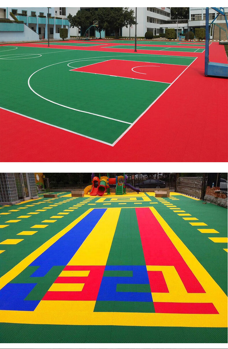 篮球场塑胶地垫幼儿园地板面室外户外防滑运动悬浮式拼装阳台防水