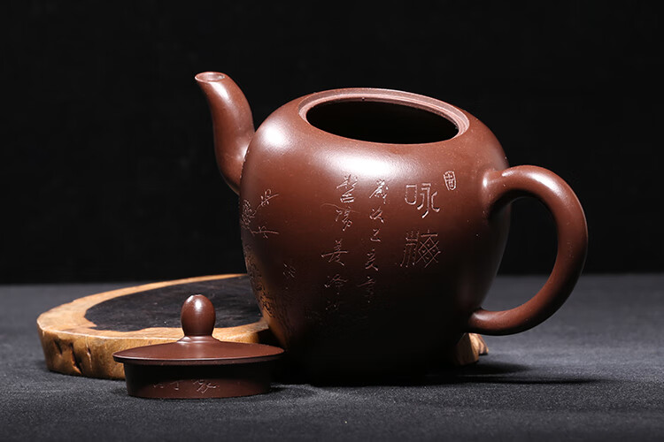 范泽洪紫砂壶回流老紫砂壶紫砂一厂大师范泽洪紫朱泥手工刻绘肩壶299