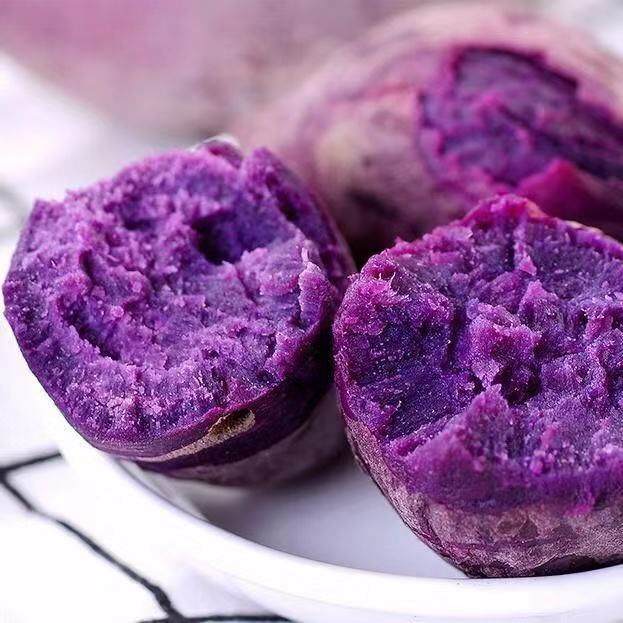 新鲜紫薯紫地瓜山芋紫红薯山东紫罗兰现挖主食番薯5斤精选紫薯小果