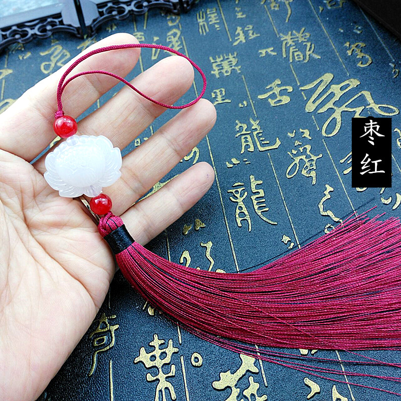 朴芬双色白玉流苏diy古风流苏穗子扇子挂件中国风扇坠车挂挂饰吊坠