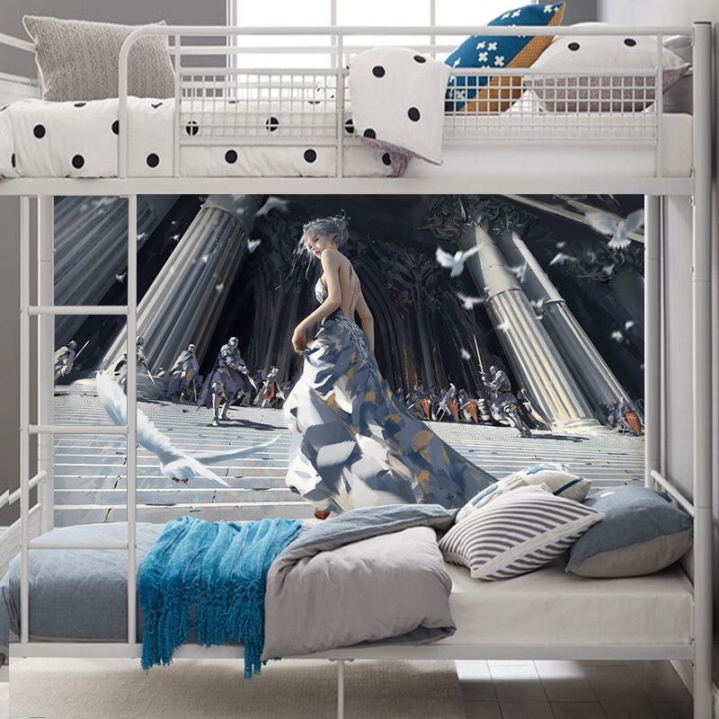 壁纸卧室电视背景墙纸鬼刀海报墙纸冰公主风铃wlop动漫纸自粘宿舍卧室