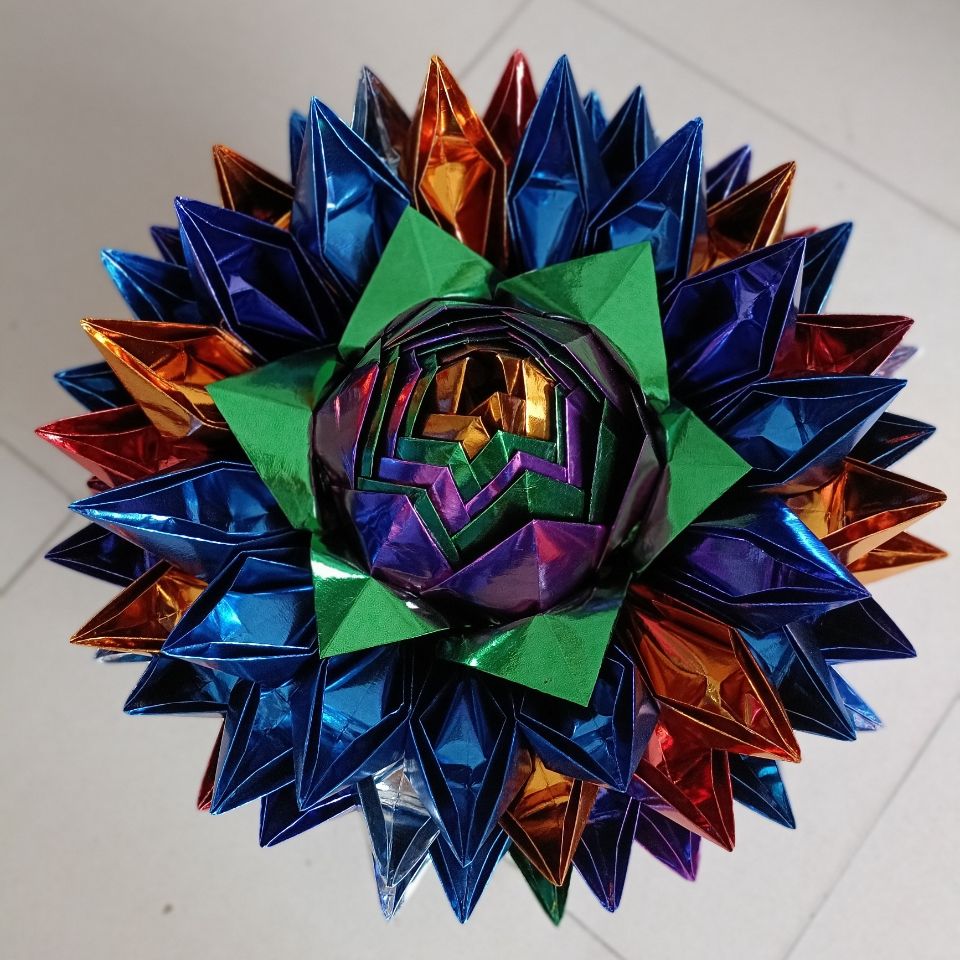 五彩七彩金色银色大张2535叠莲花手工折纸补财聚财转运 银色500张