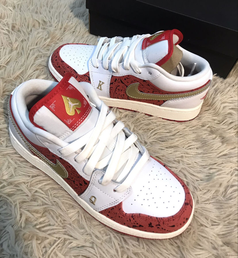 低帮扑克冰淇淋巴黎脚趾毛衣湖人烟灰男女休闲潮流百搭板鞋aj湖人蓝黄