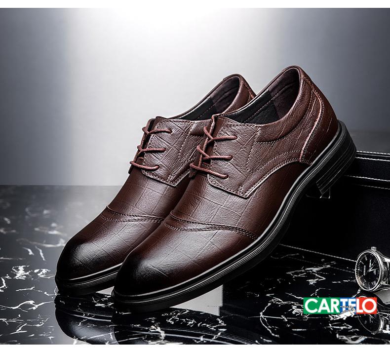 卡帝乐鳄鱼(cartelo)头层牛皮50大码男鞋商务正装码皮鞋春秋冬季休闲