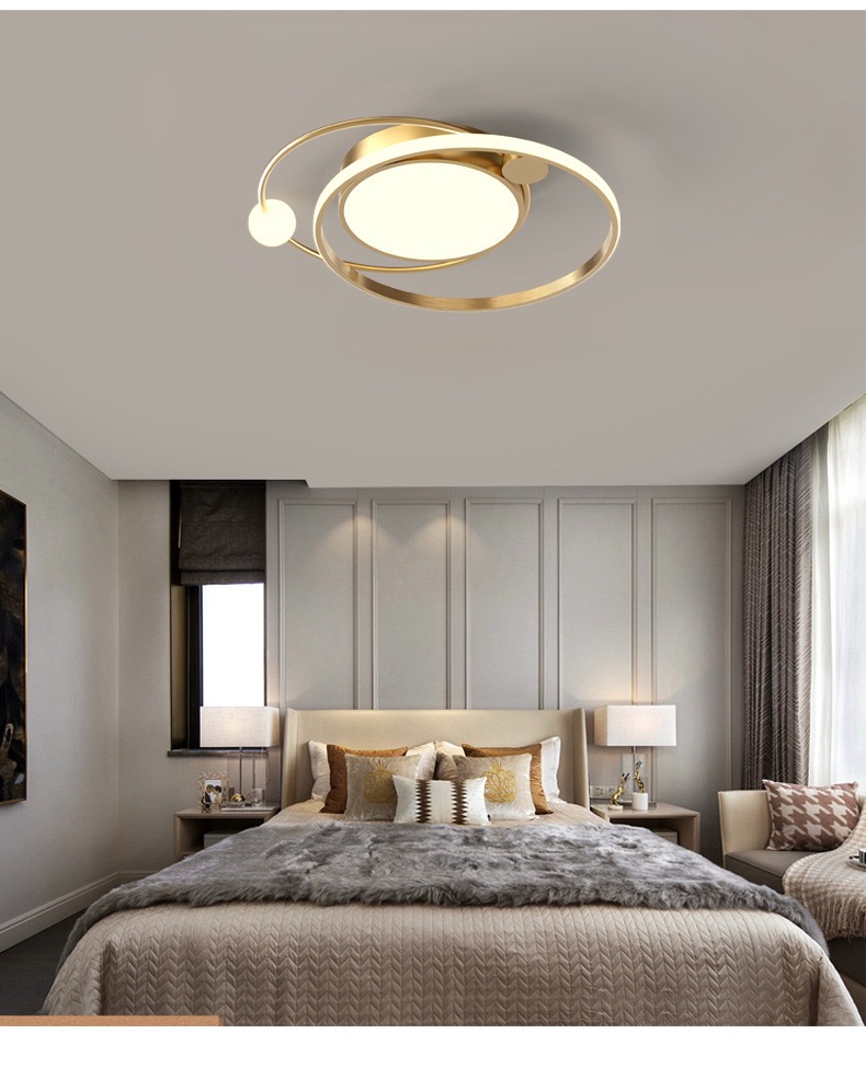 卧室吸顶灯轻奢风led简约现代创意个性2020年新款走廊北欧网红金色款