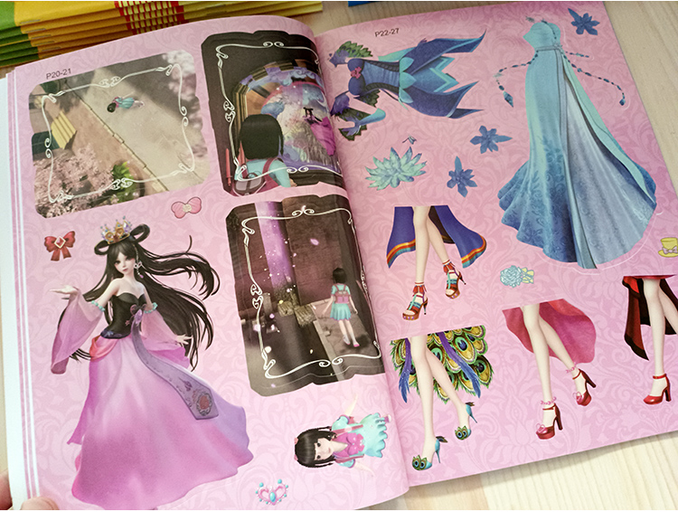 叶罗丽贴纸书公主换装粘贴贴画图画本儿童娃娃3456岁以上女孩玩具随机