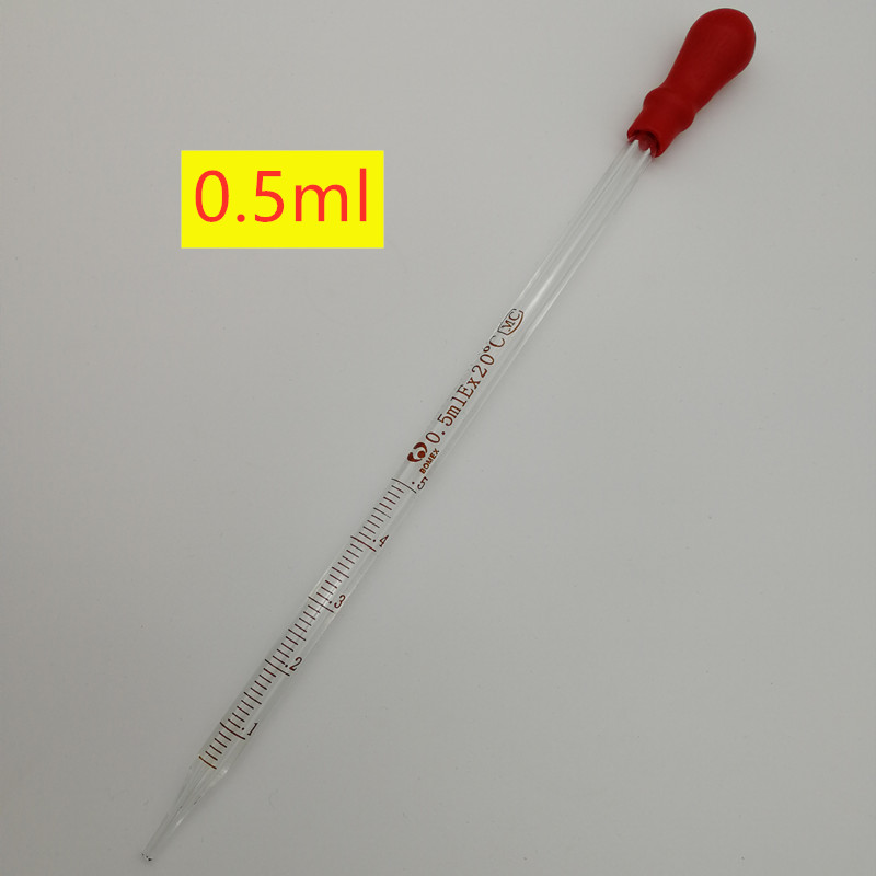 5ml 1ml 2ml 3ml 5ml 10ml移液管玻璃刻度滴管化学实验 3毫升红头刻度