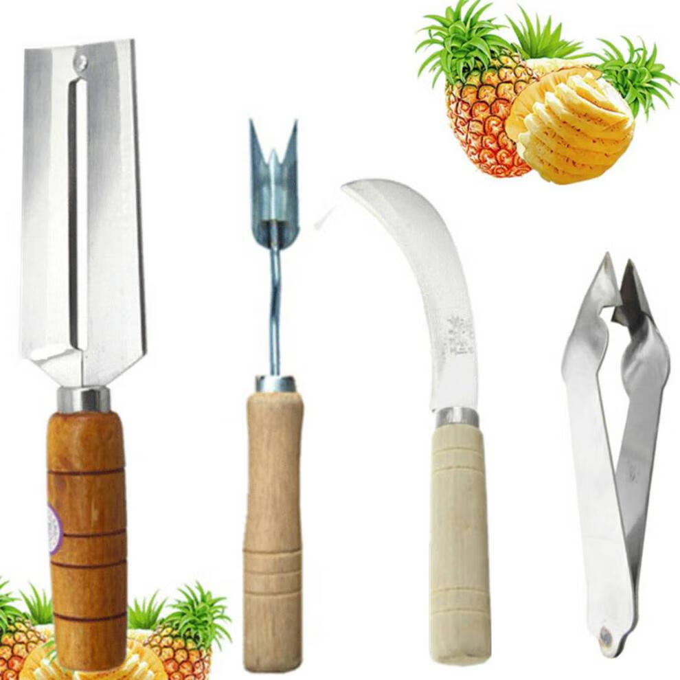 嘭香不锈钢菠萝刀削皮器切菠萝刀菠萝去眼器削菠萝神器多功能水果刀4