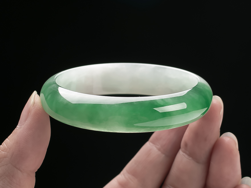 【京选臻品】天然翡翠玉手镯冰糯种缅甸老坑贵妃翠玉镯子女款玉器冰种