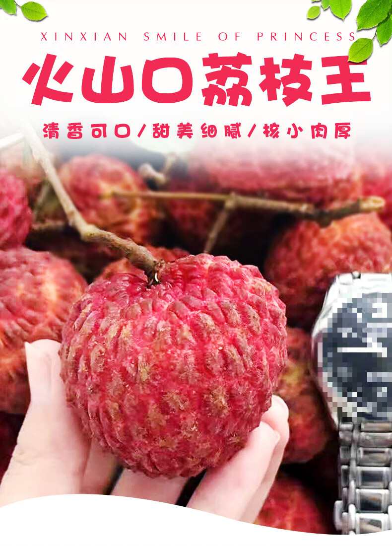 海南火山荔枝王永兴荔枝现货新鲜水果农家火山岩果园新鲜采摘 4斤