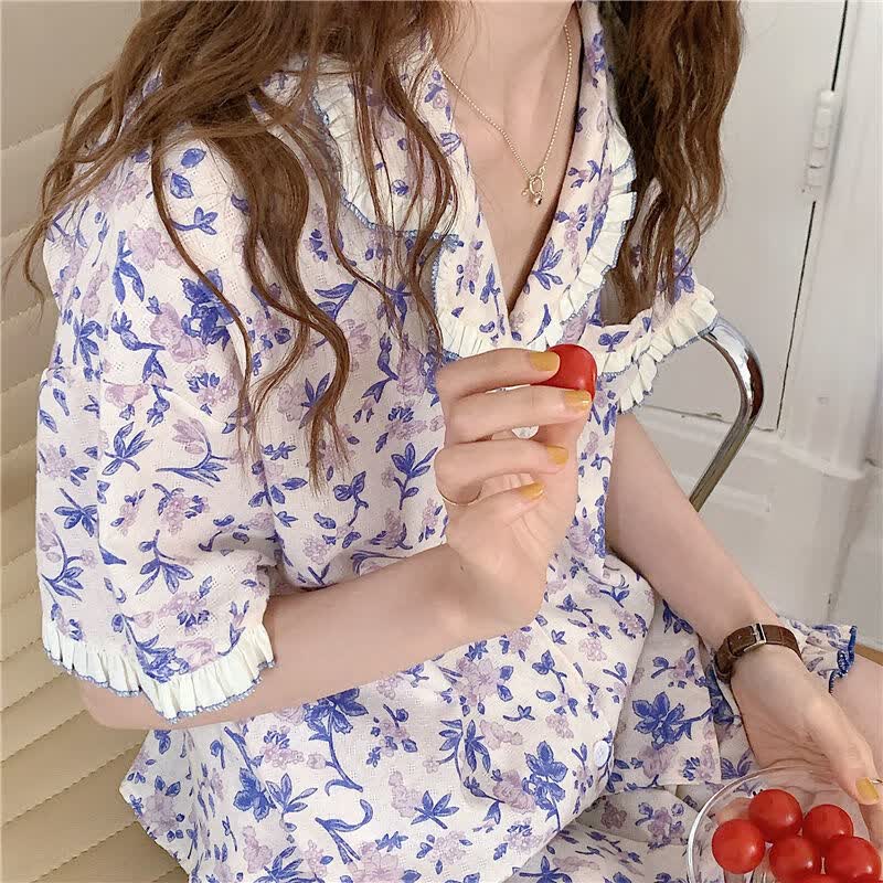 女生睡衣夏季少女式居家服薄款学生家居服夏天凉快女装可外穿网红套装