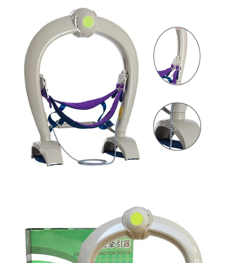 颈椎牵引器龙抬头家用颈椎器劲椎曲度变直器拉伸器罗脉浅灰色