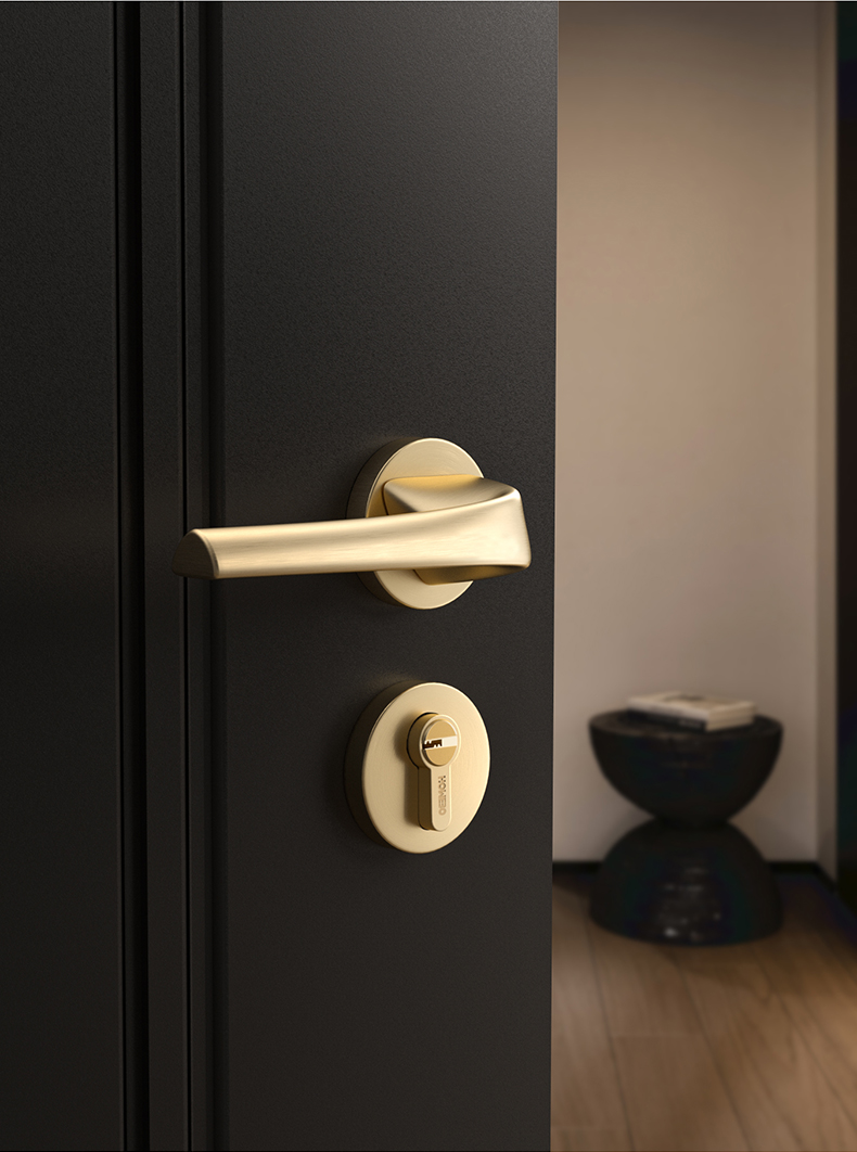 2022新款豪宝门锁豪宝门锁室内卧室静音磁吸房门锁北欧简约分体锁实木