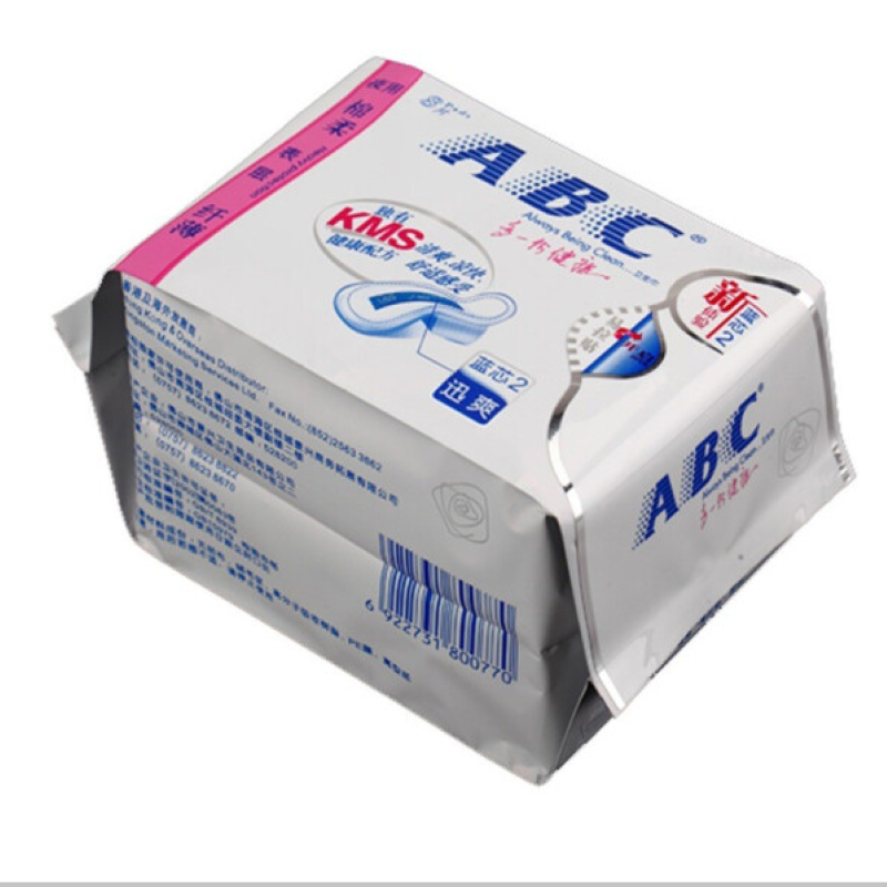 abc 棉柔表层纤薄夜用卫生巾(k12) 280mm*8片/包
