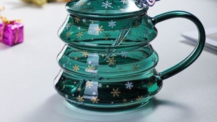亿和通-圣诞树杯星星与雪花的浪漫情怀抖音玻璃杯温暖的礼物 400ml