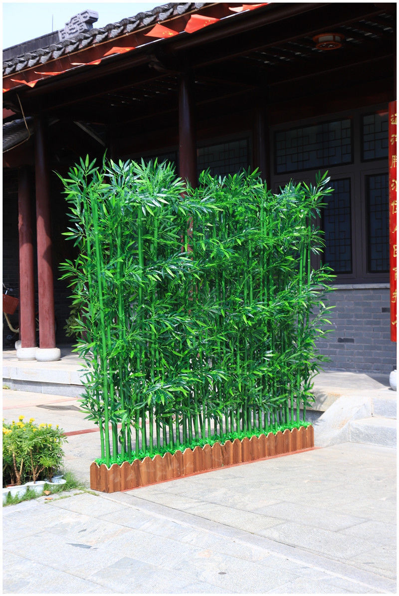 【精选现发】仿真竹子室内室外装饰绿植物盆栽造景隔断挡墙屏风塑料假