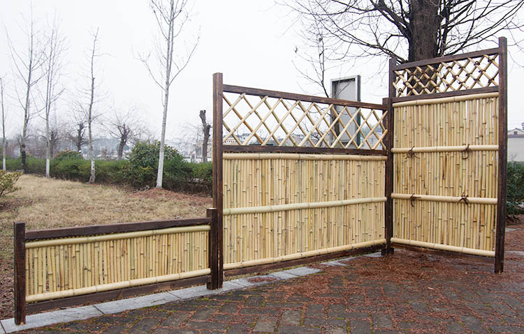 竹篱笆防腐木日式竹篱笆竹栅栏围栏户外庭院日系屏风民宿装饰奔新农