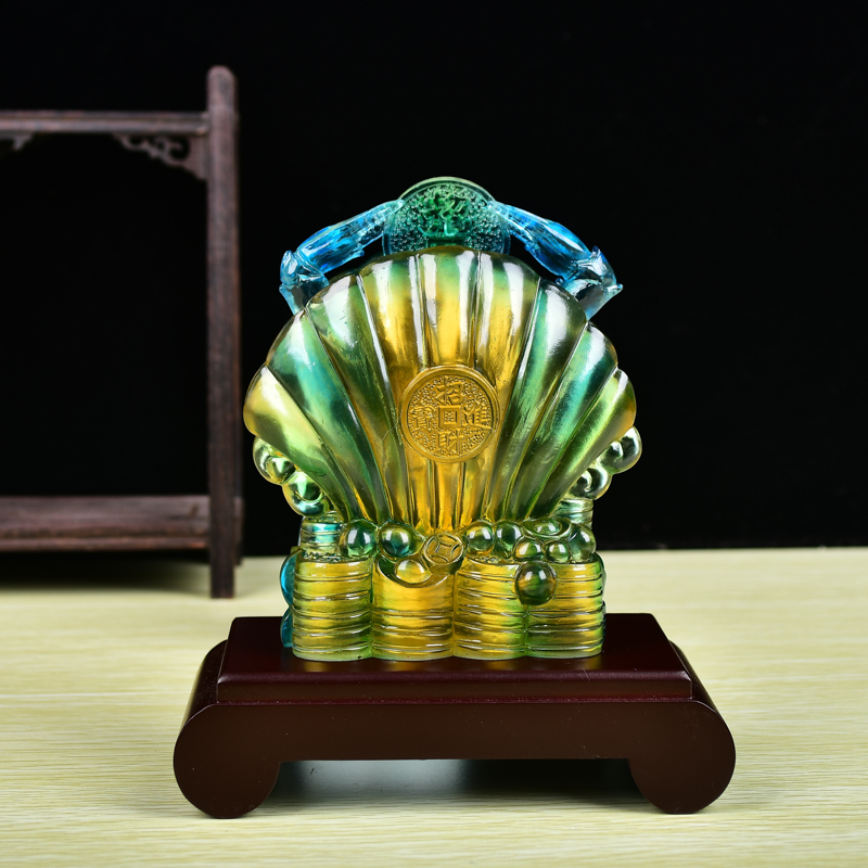 2022一甲镇财琉璃摆件易明开居2022年虎年一甲镇财宝吉懿通财鼓金贝迎