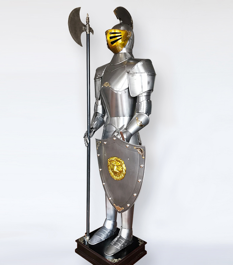 中世纪骑士2米盔甲欧式复古大型客厅室内软装品酒吧落地摆件 配宝剑